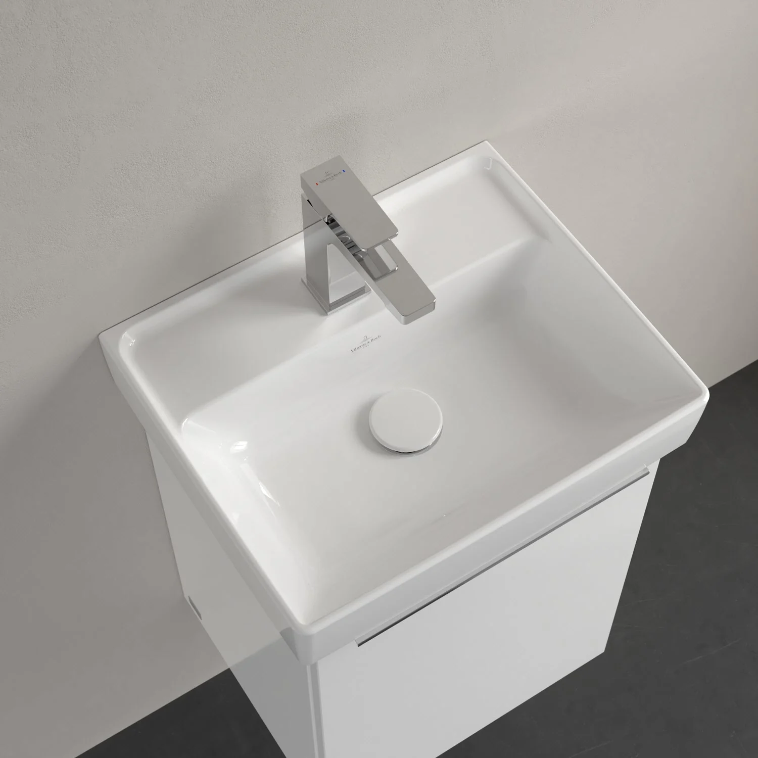 Villeroy & Boch Taro Waschtisch 45 cm mit CeramicPlus Beschichtung, 1 Hahnloch, ohne Überlauf Bild 7