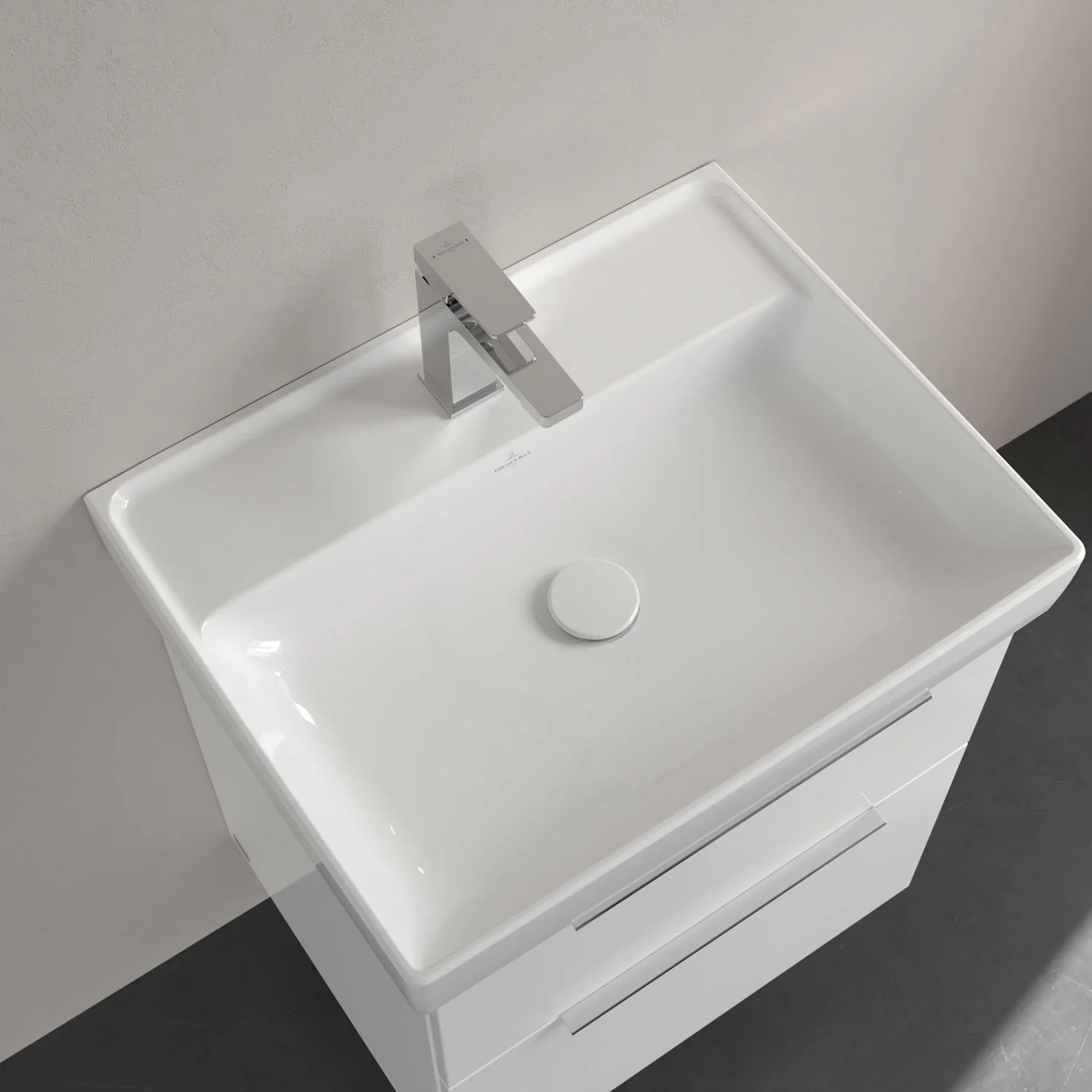 Villeroy & Boch Taro Waschtisch 60 cm mit CeramicPlus Beschichtung, 1 Hahnloch, ohne Überlauf Bild 7