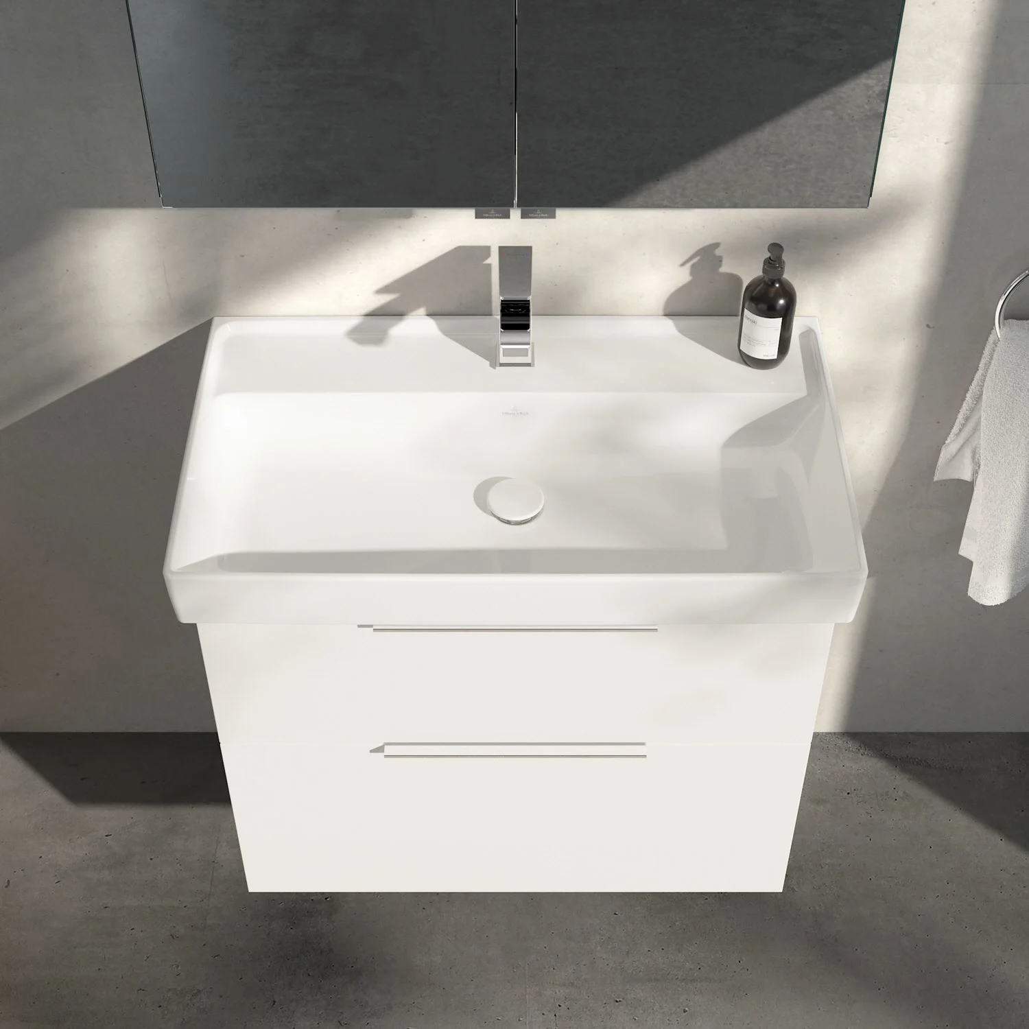 Villeroy & Boch Taro Waschtisch 80 cm mit CeramicPlus Beschichtung, 1 Hahnloch, ohne Überlauf Bild 9