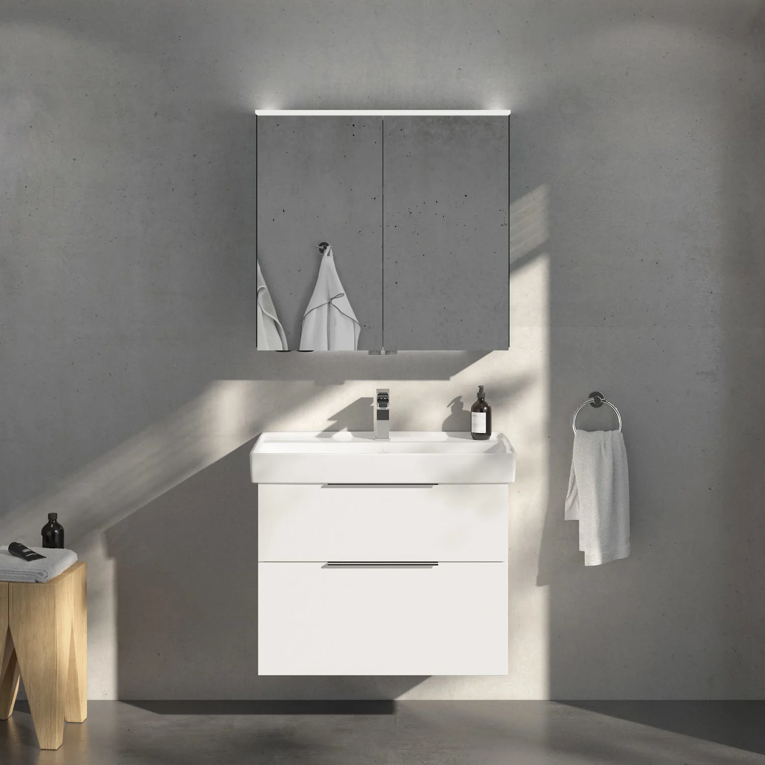 Villeroy & Boch Taro Waschtisch 80 cm mit CeramicPlus Beschichtung, 1 Hahnloch, ohne Überlauf Bild 10