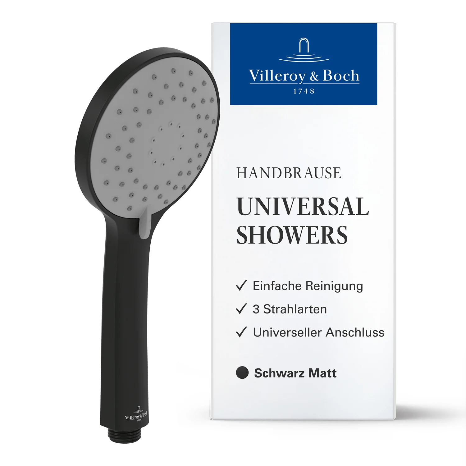 Villeroy & Boch Universal Showers – słuchawki prysznicowe ręczne z trzema rodzajami strumienia, okrągłe Zdjęcie 2