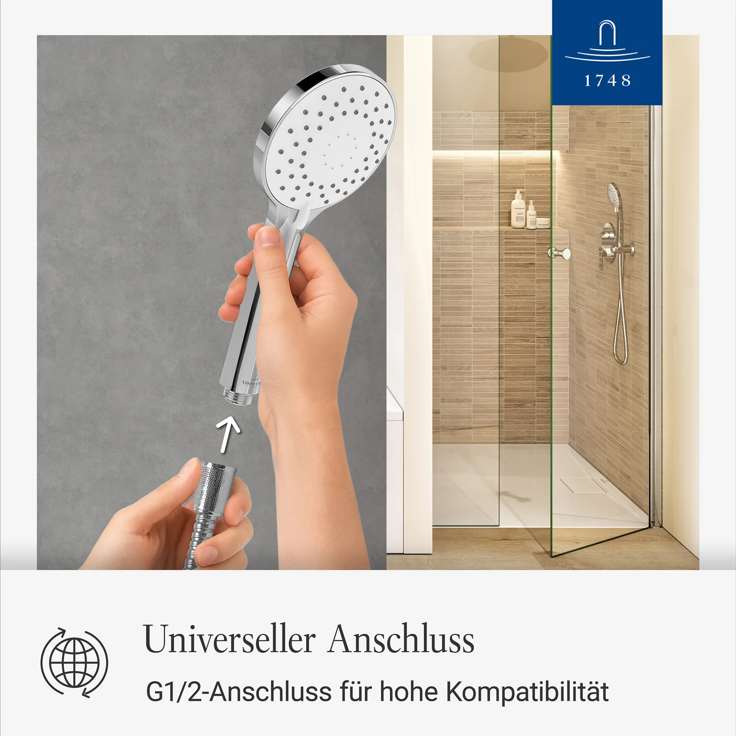 Villeroy & Boch Universal Showers Handbrause mit drei Strahlarten, rund Bild 5