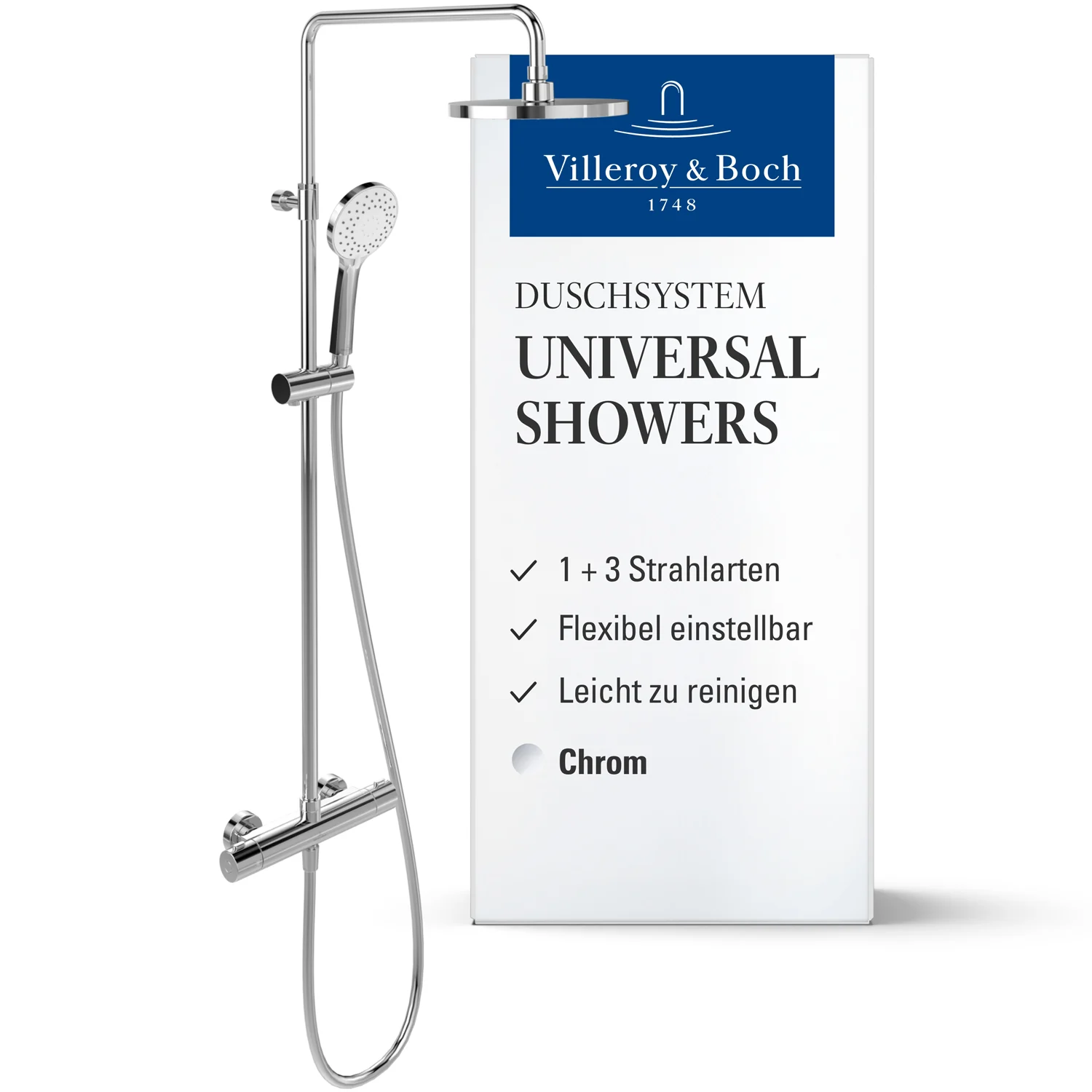 Villeroy & Boch Universal Showers Duschsystem mit drei Funktionen für Wandmontage Bild 3