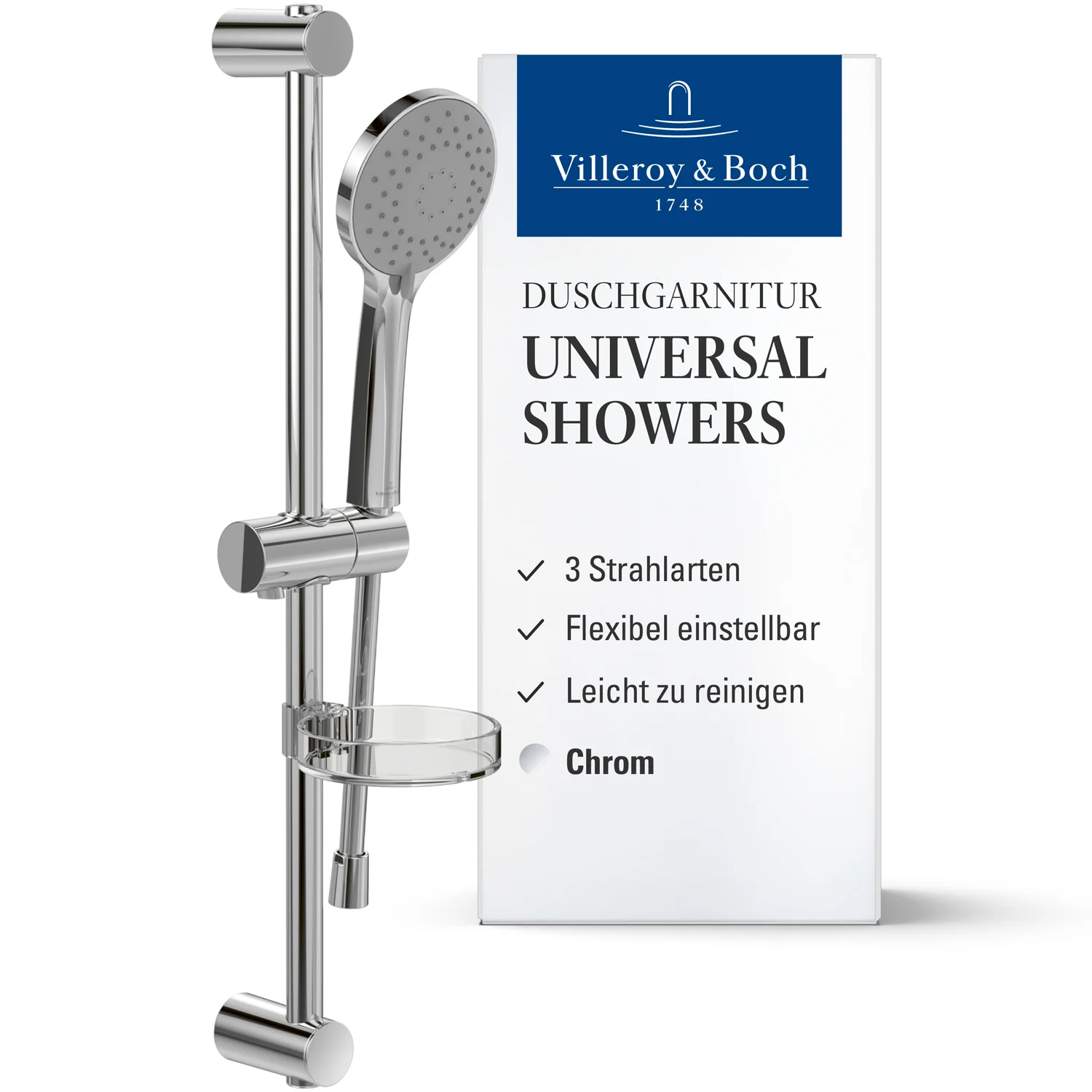 Villeroy & Boch Universal Showers Duschgarnitur mit drei Funktionen für Wandmontage Bild 2
