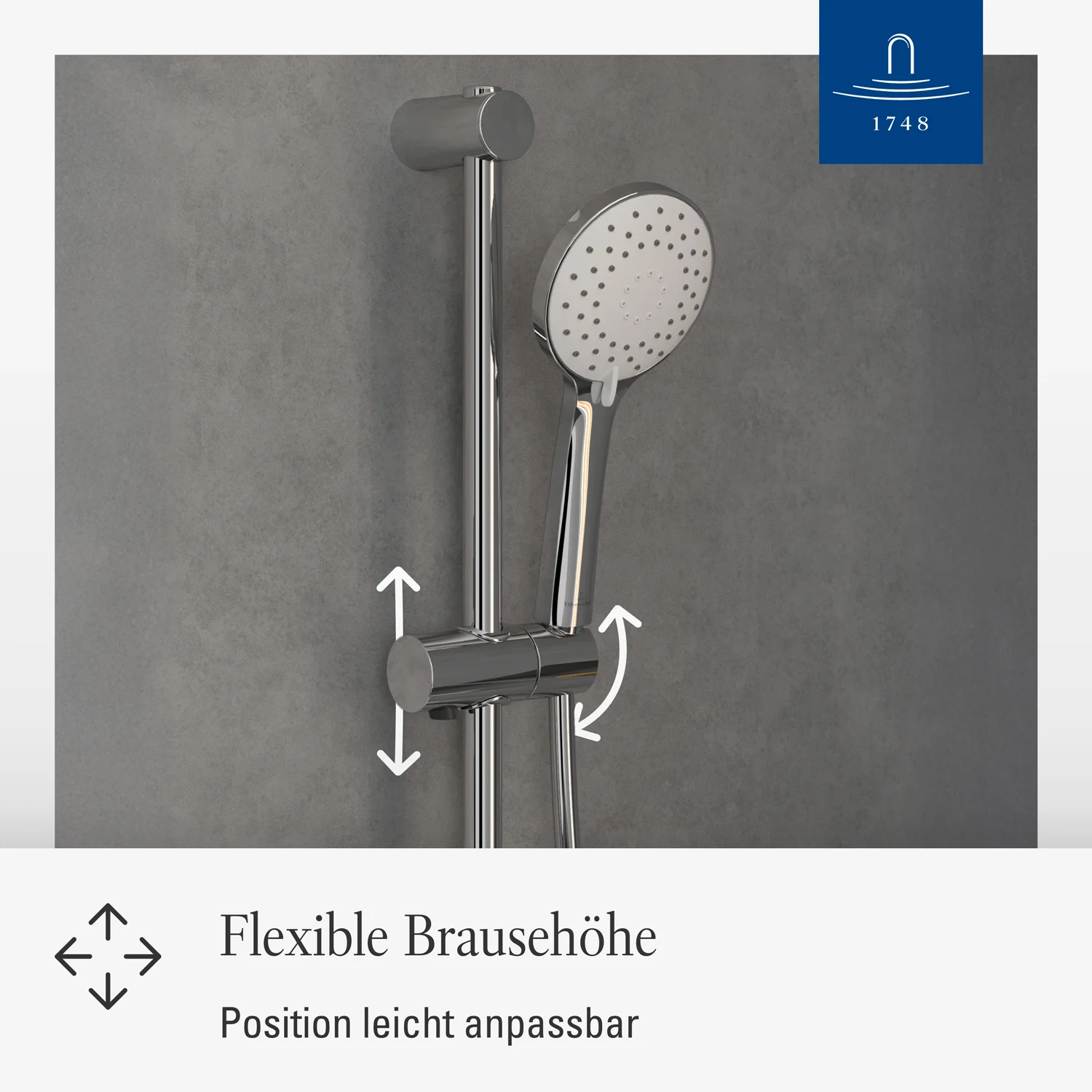 Villeroy & Boch Universal Showers Duschgarnitur mit drei Funktionen für Wandmontage Bild 4