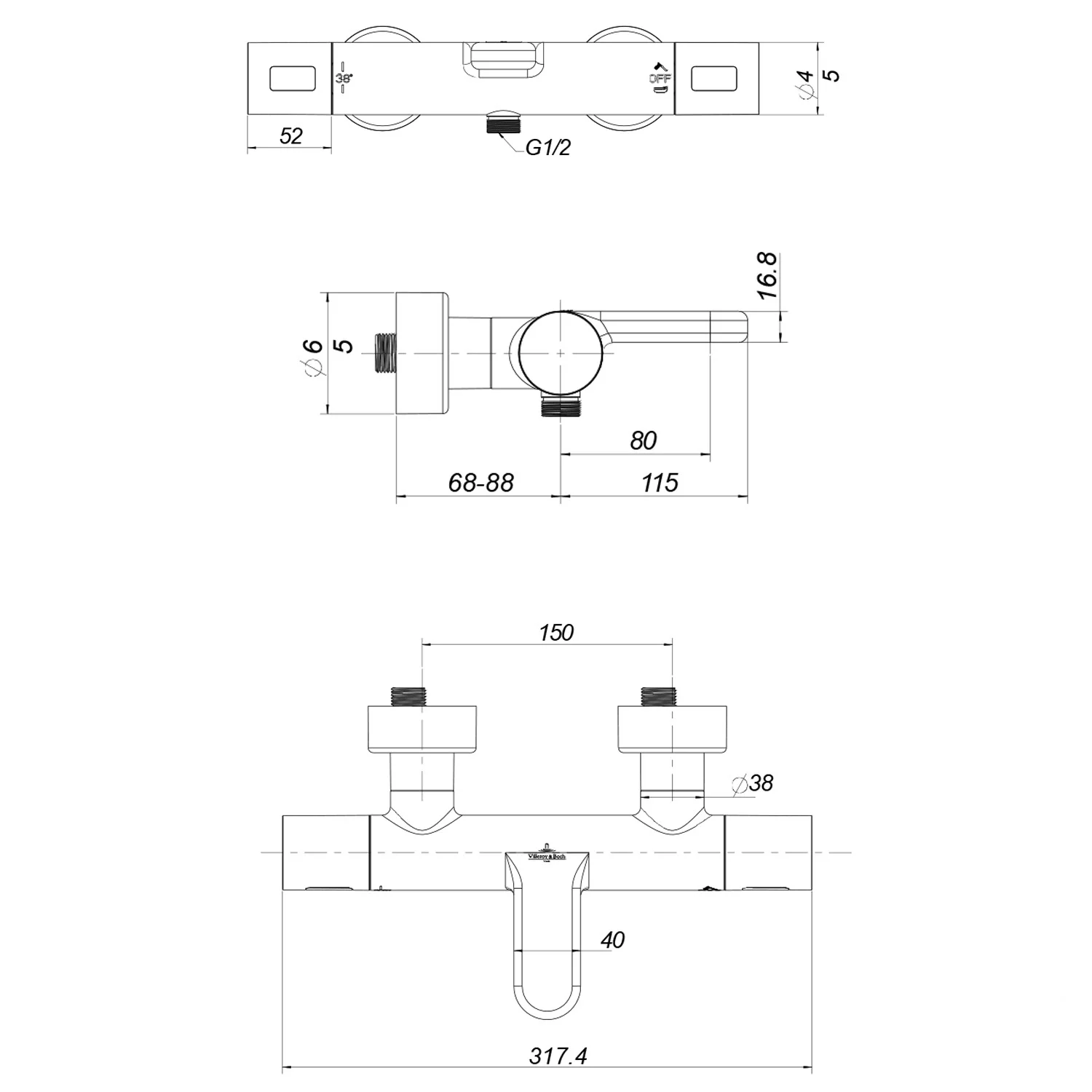 Villeroy & Boch Universal Taps & Fittings Thermostat Bild 2