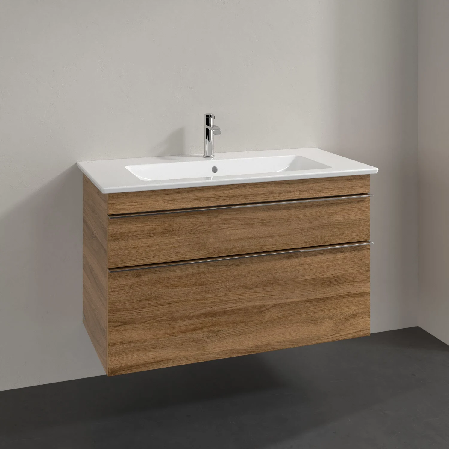 Villeroy & Boch Venticello Waschtischunterschrank 95,3 x 59 cm, 2 Auszüge, für Waschbecken mittig