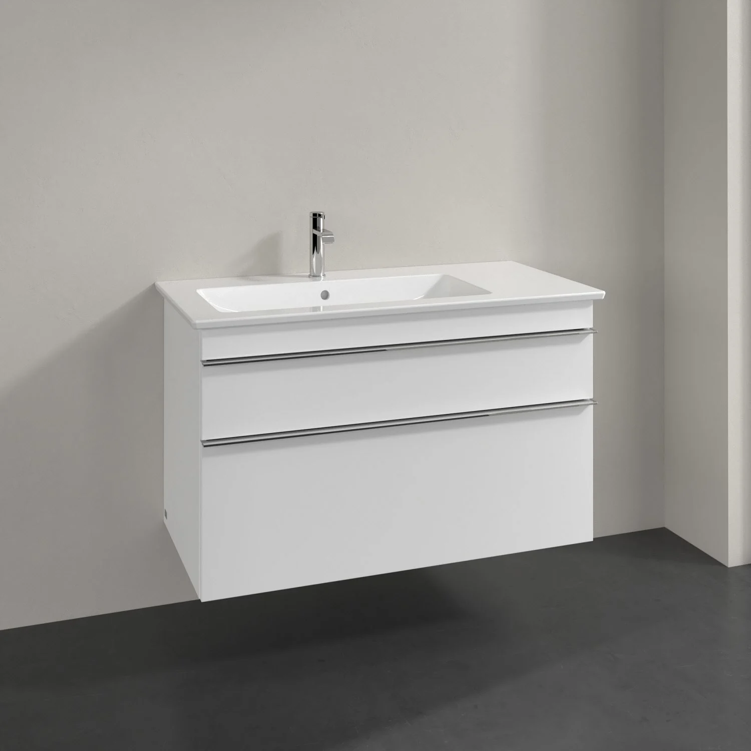 Villeroy & Boch Venticello Waschtischunterschrank 95,3 x 59 cm, 2 Auszüge, für Waschbecken links
