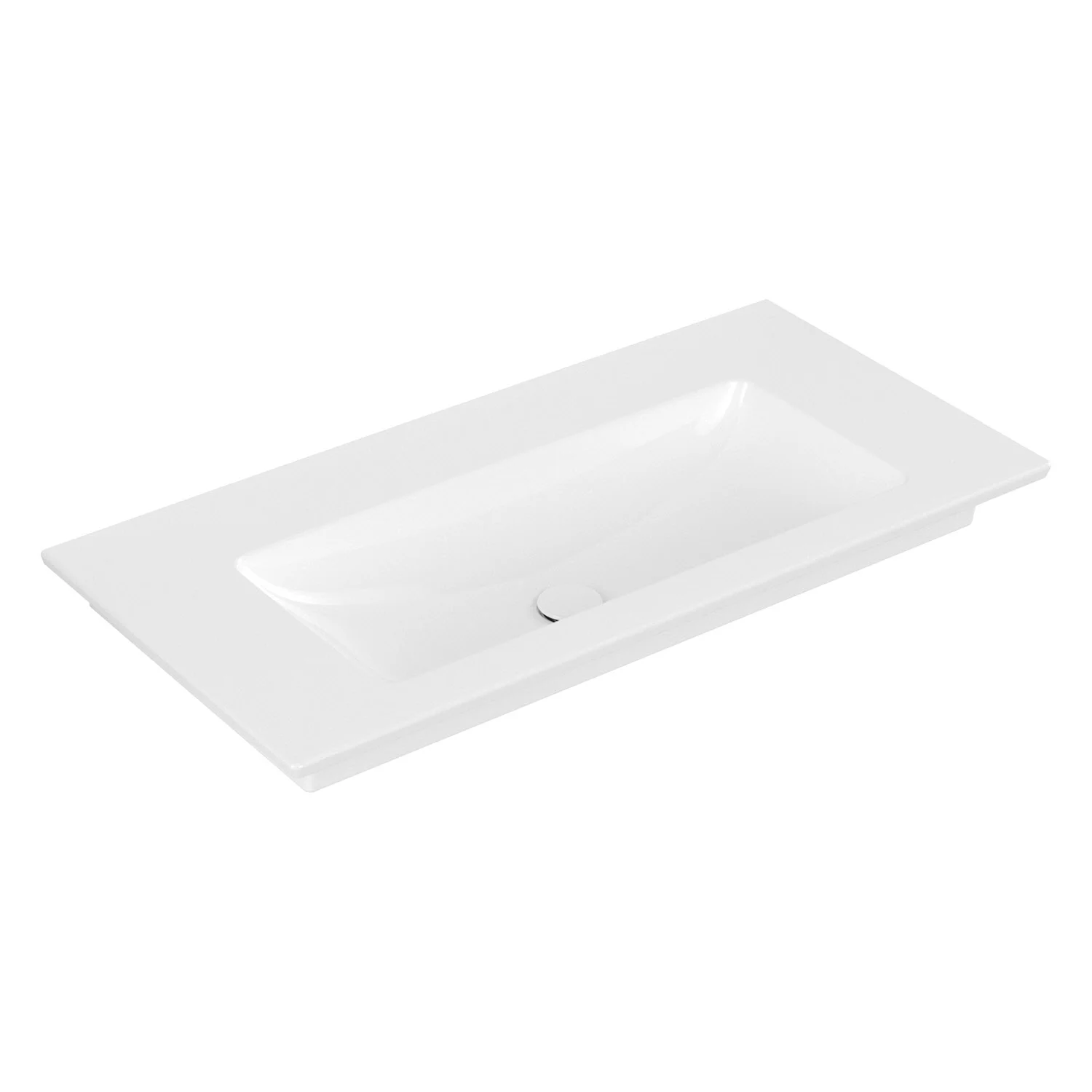 Biała umywalka bez kranów, widok z przodu, Villeroy & Boch