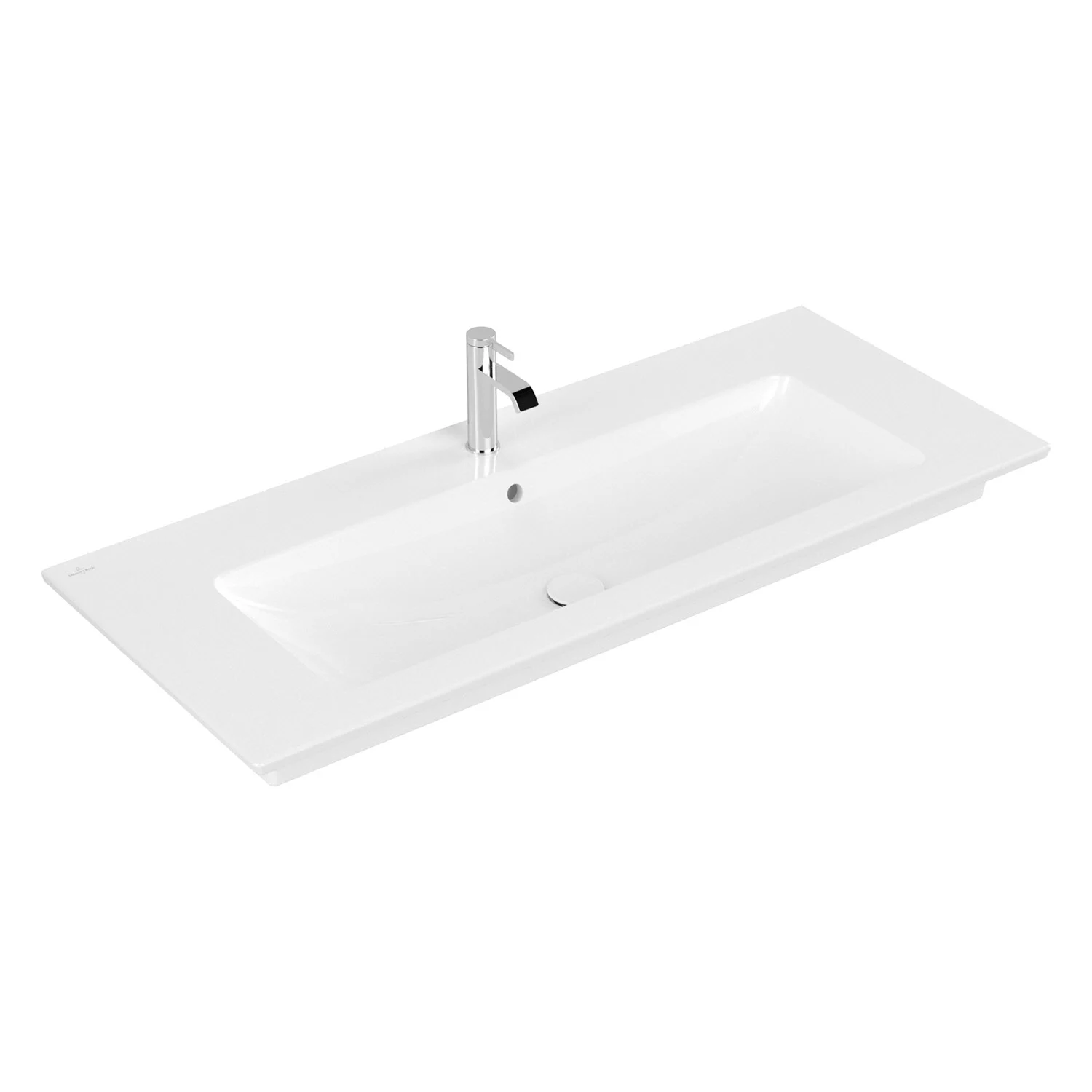 Pojedyncza umywalka z kranem w białym kolorze, Villeroy & Boch