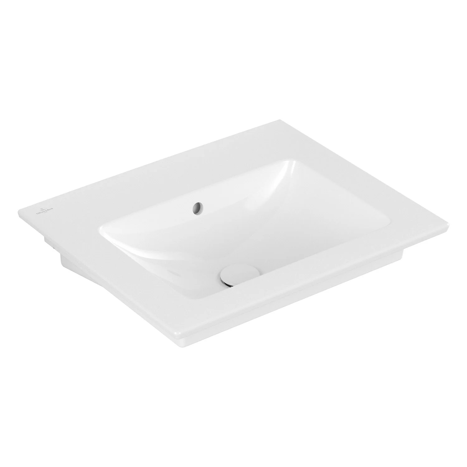 Biała umywalka z widokiem z boku, Villeroy & Boch