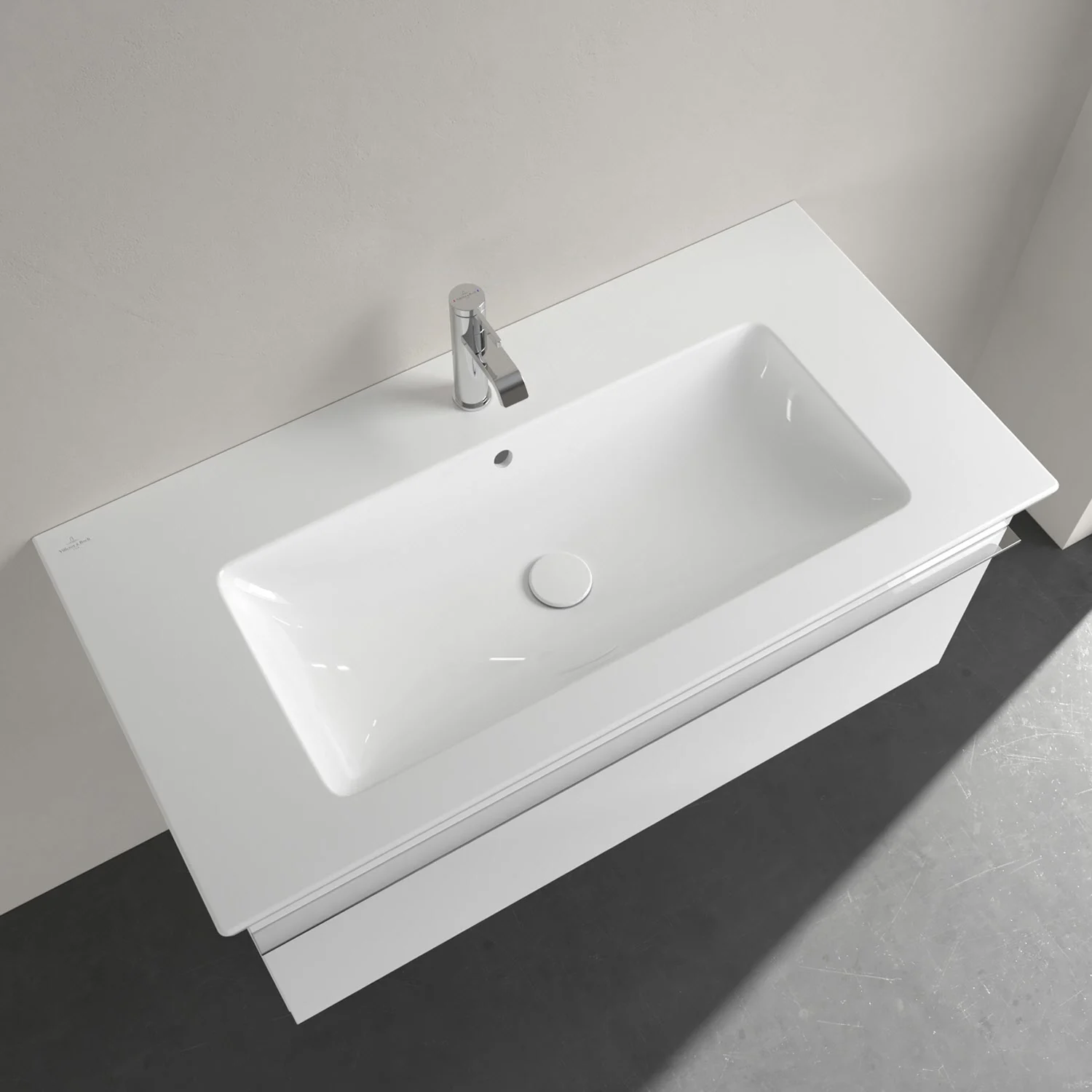 Villeroy & Boch Venticello Schrankwaschtisch 100 x 50 cm, mit 1 Hahnloch, mit Überlauf