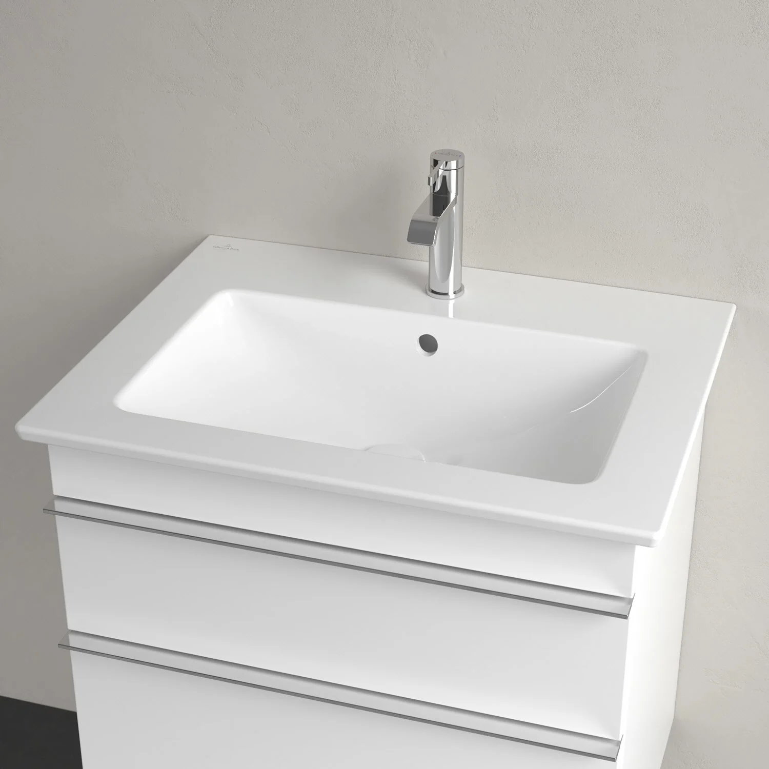 Villeroy & Boch Venticello Waschtisch 65,5 x 50 cm, mit 1 Hahnloch, mit Überlauf