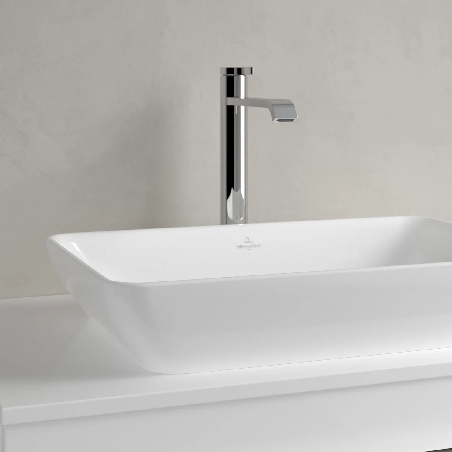 Villeroy & Boch Venticello Halbeinbau-Aufsatzwaschtisch 55 x 36 cm, ohne Hahnloch, mit Überlauf Bild 3
