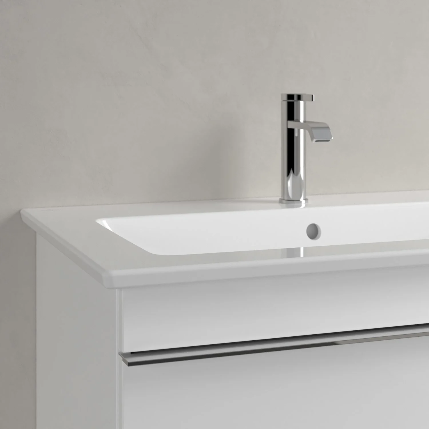 Villeroy & Boch Venticello Schrankwaschtisch 100 x 50 cm, mit 1 Hahnloch, mit Überlauf, Becken links Bild 3