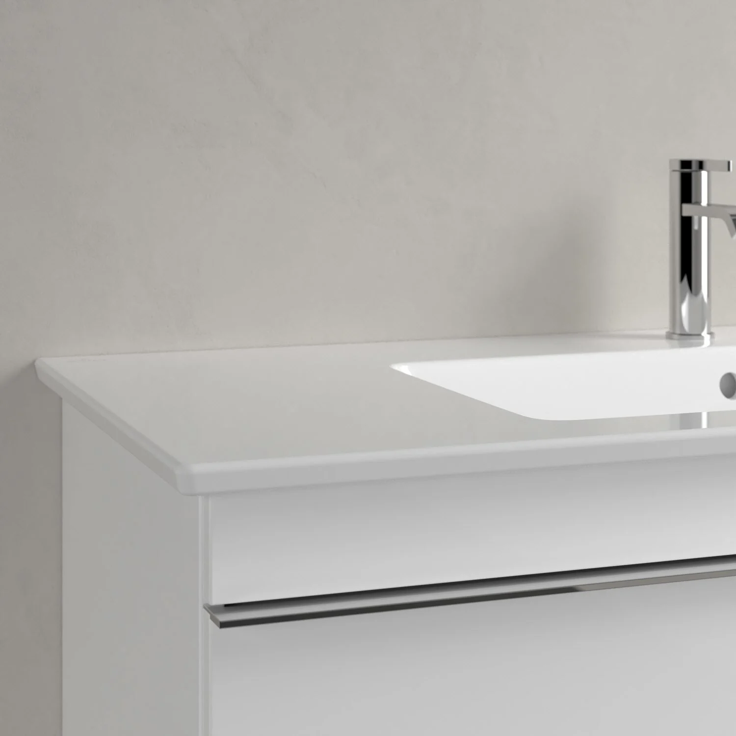 Villeroy & Boch Venticello Schrankwaschtisch 100 x 50 cm, mit 1 Hahnloch, mit Überlauf, Becken rechts Bild 3