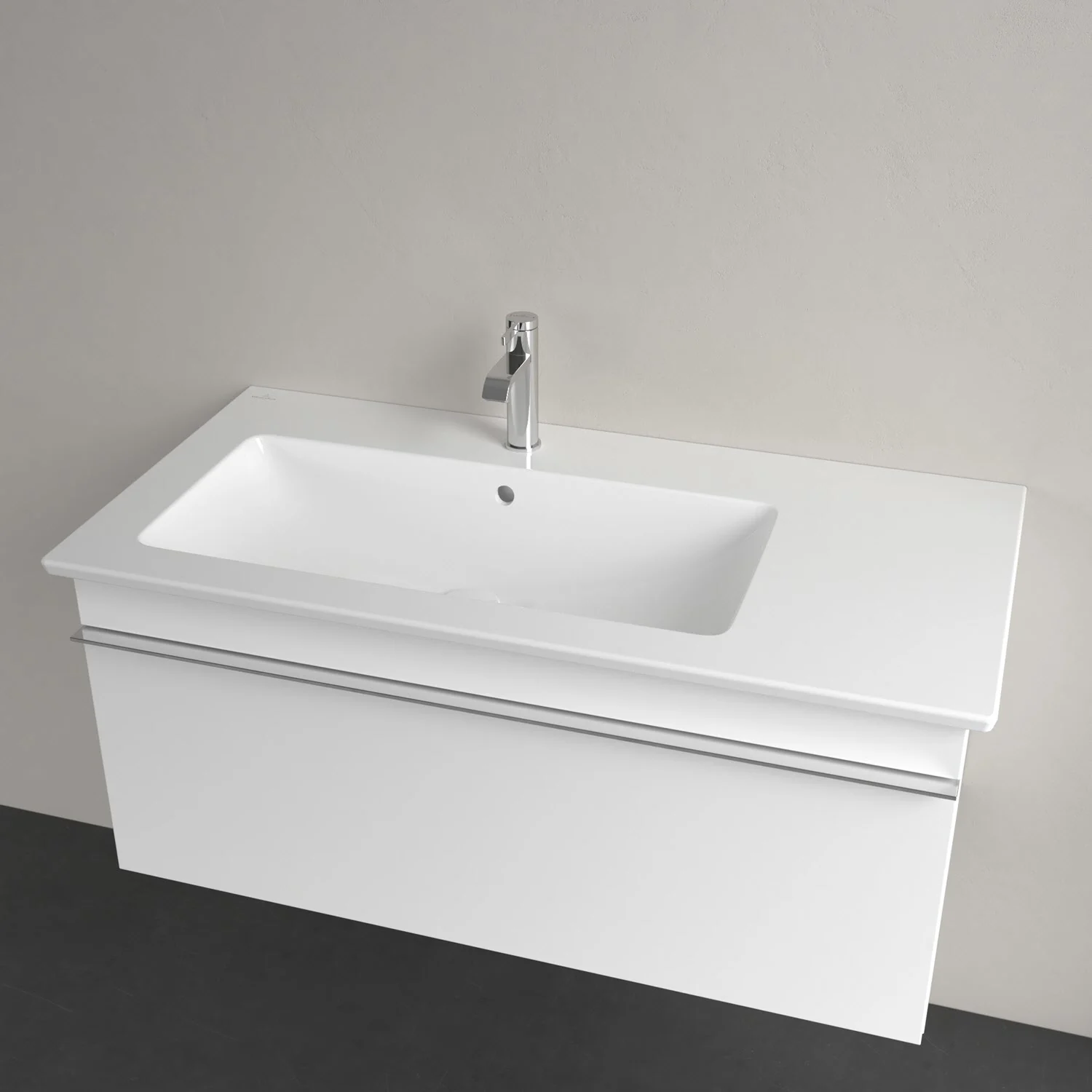 Villeroy & Boch Venticello Schrankwaschtisch 100 x 50 cm, mit 1 Hahnloch, mit Überlauf, Becken links Bild 4
