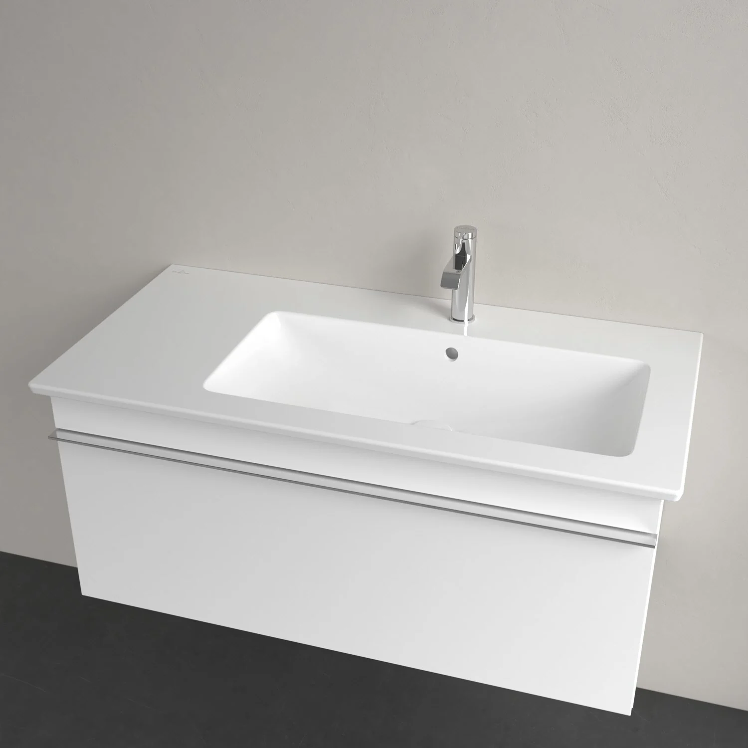 Villeroy & Boch Venticello Schrankwaschtisch 100 x 50 cm, mit 1 Hahnloch, mit Überlauf, Becken rechts Bild 4