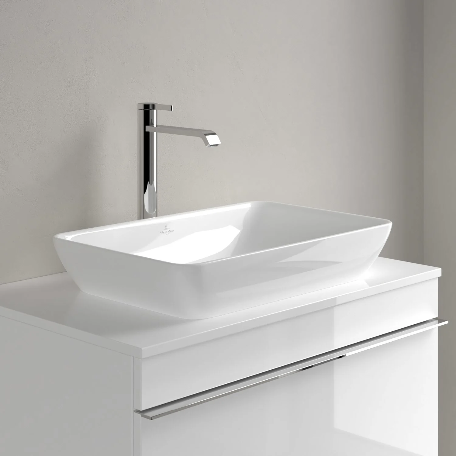 Villeroy & Boch Venticello Halbeinbau-Aufsatzwaschtisch 55 x 36 cm, ohne Hahnloch, mit Überlauf Bild 6