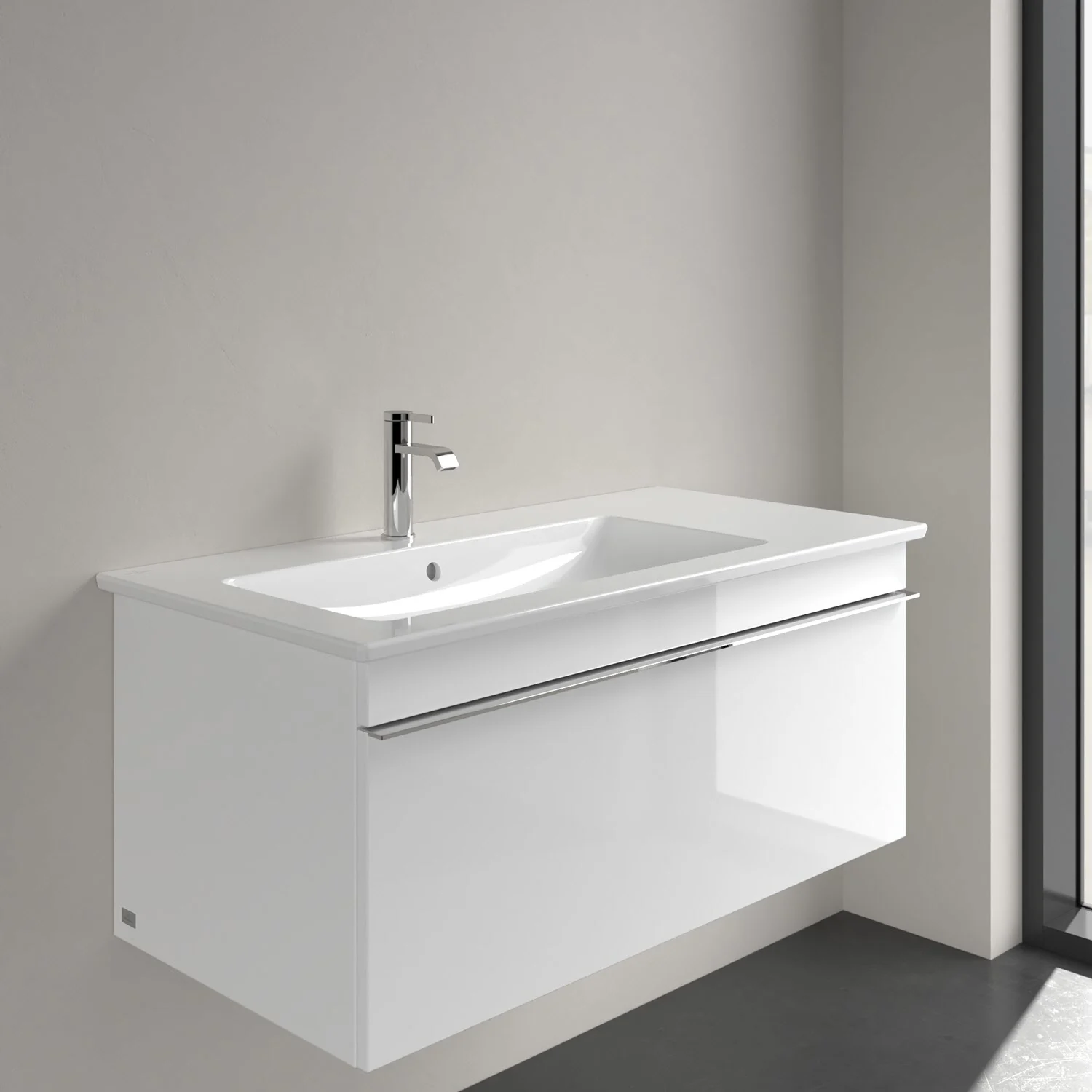 Villeroy & Boch Venticello Schrankwaschtisch 100 x 50 cm, mit 1 Hahnloch, mit Überlauf, Becken links Bild 6