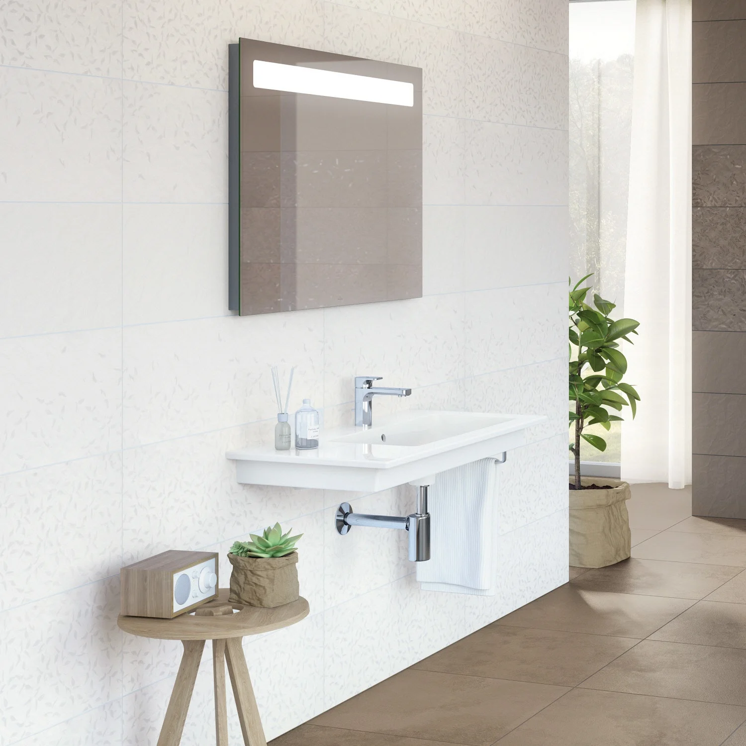 Villeroy & Boch Venticello Schrankwaschtisch 100 x 50 cm, mit 1 Hahnloch, mit Überlauf, Becken rechts Bild 7