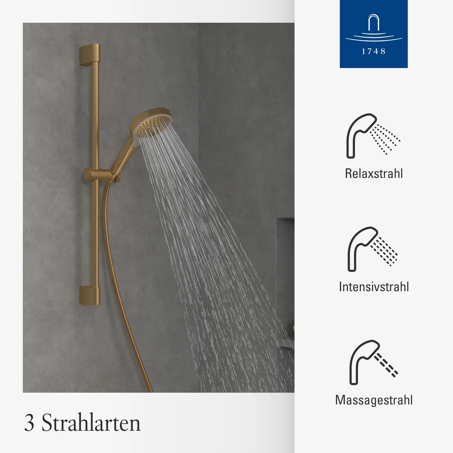 Villeroy & Boch Verve Showers Duschgarnitur mit drei Strahlarten Bild 3