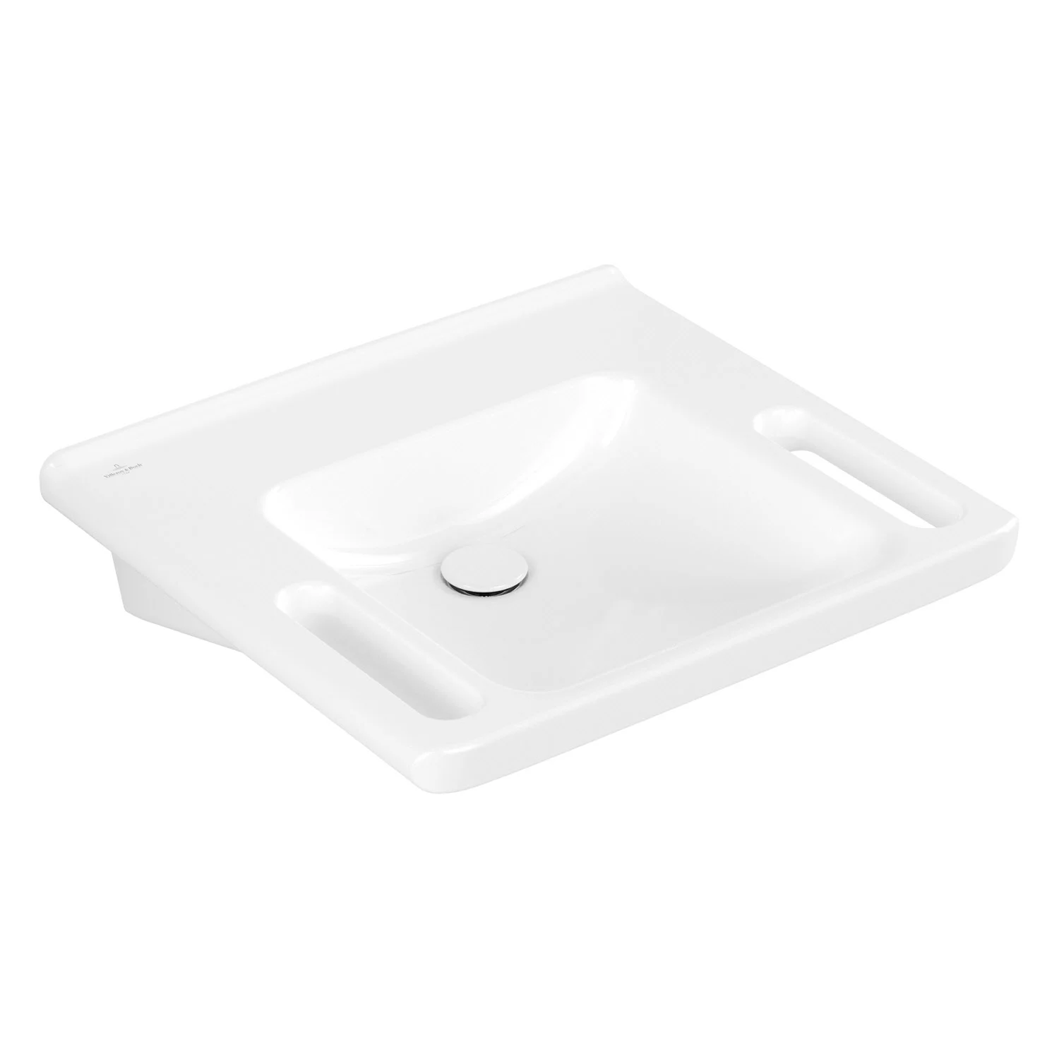 Biała umywalka bez baterii widok z boku, Villeroy & Boch