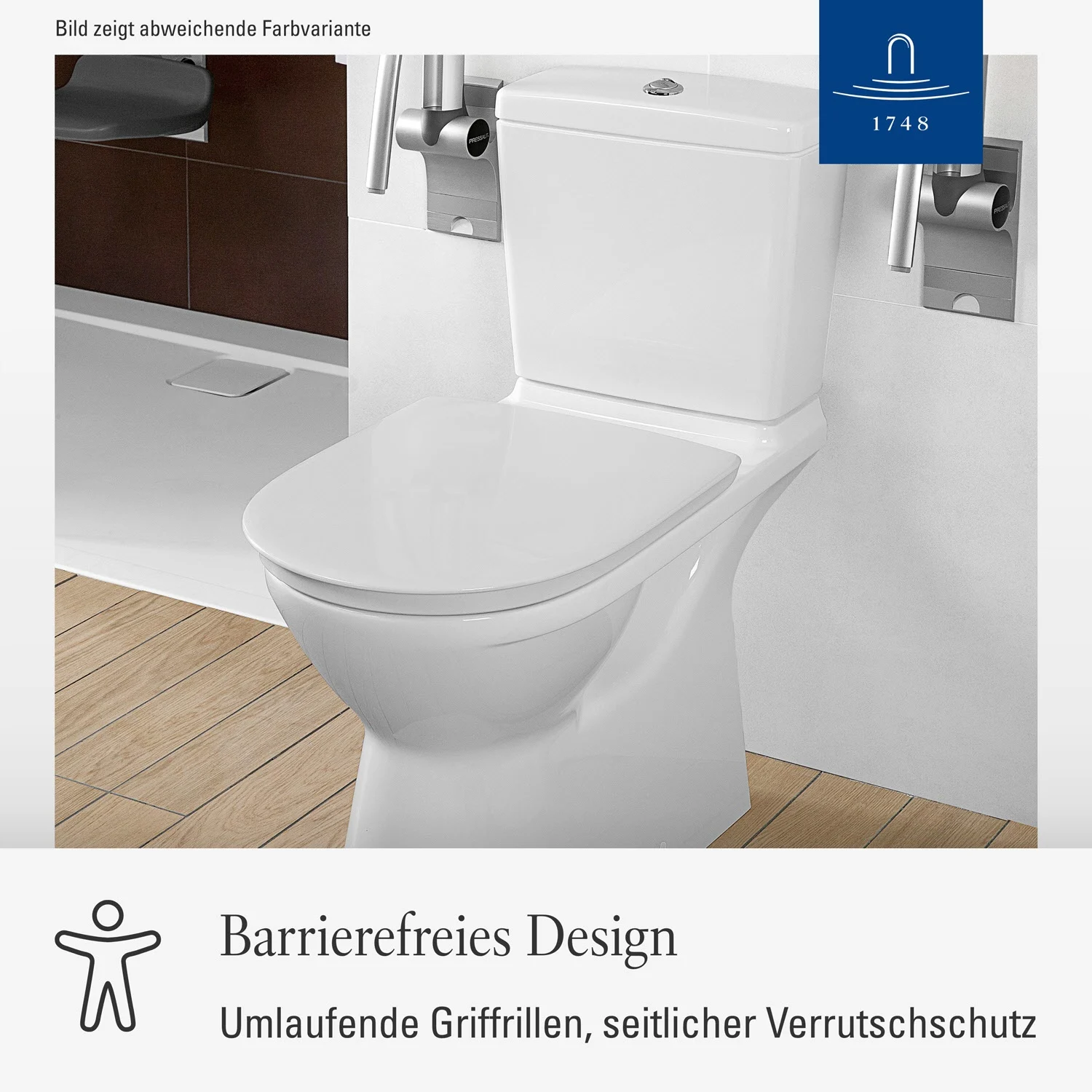 Toaleta bez barier z otaczającymi uchwytami, Villeroy & Boch