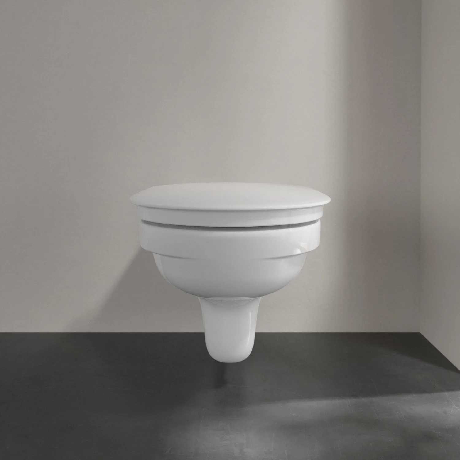 Wisząca toaleta w nowoczesnej łazience, Villeroy & Boch