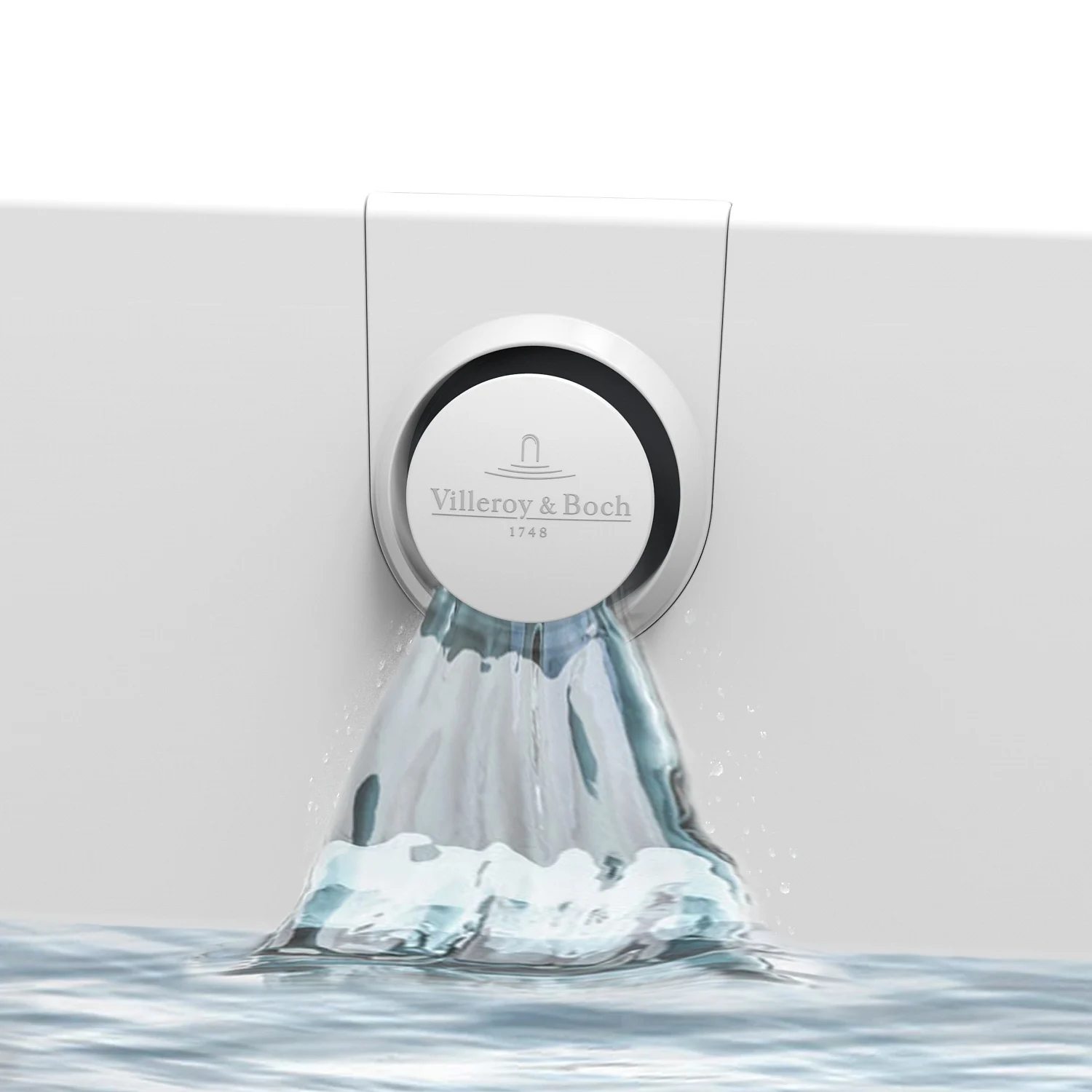 Srebrny wlot wody do wanny z wodą, Villeroy & Boch