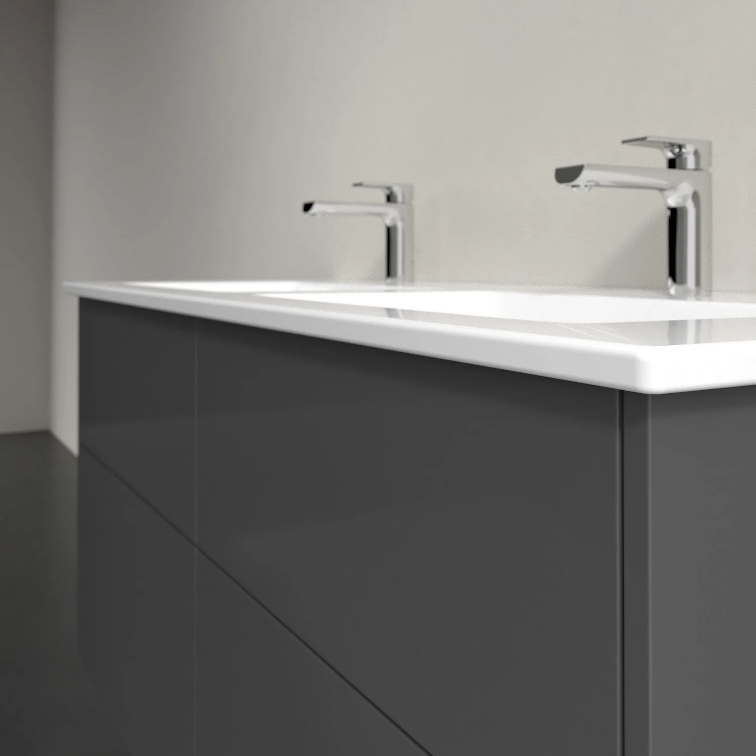 Villeroy & Boch Finero Waschtischunterschrank 130 cm mit Doppelwaschtisch und Spiegelschrank, 4 Auszüge Bild 4