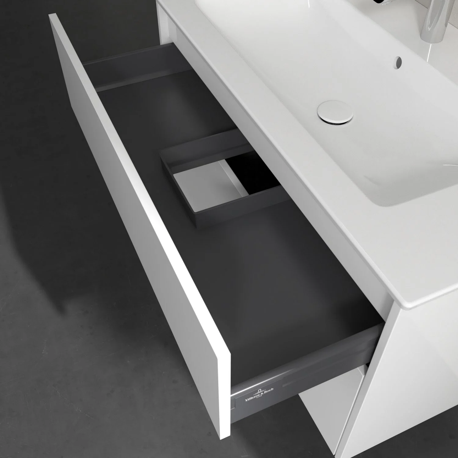 Villeroy & Boch Finero Waschtischunterschrank 100 cm mit Waschtisch und Spiegelschrank, 2 Auszüge Bild 6