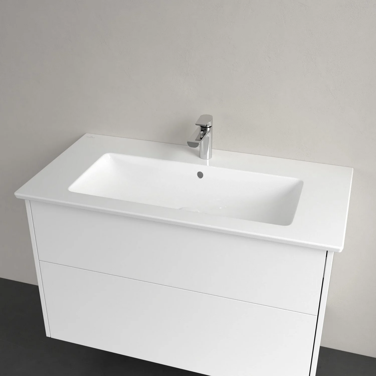 Villeroy & Boch Finero Waschtischunterschrank 100 cm mit Waschtisch und Spiegelschrank, 2 Auszüge Bild 7