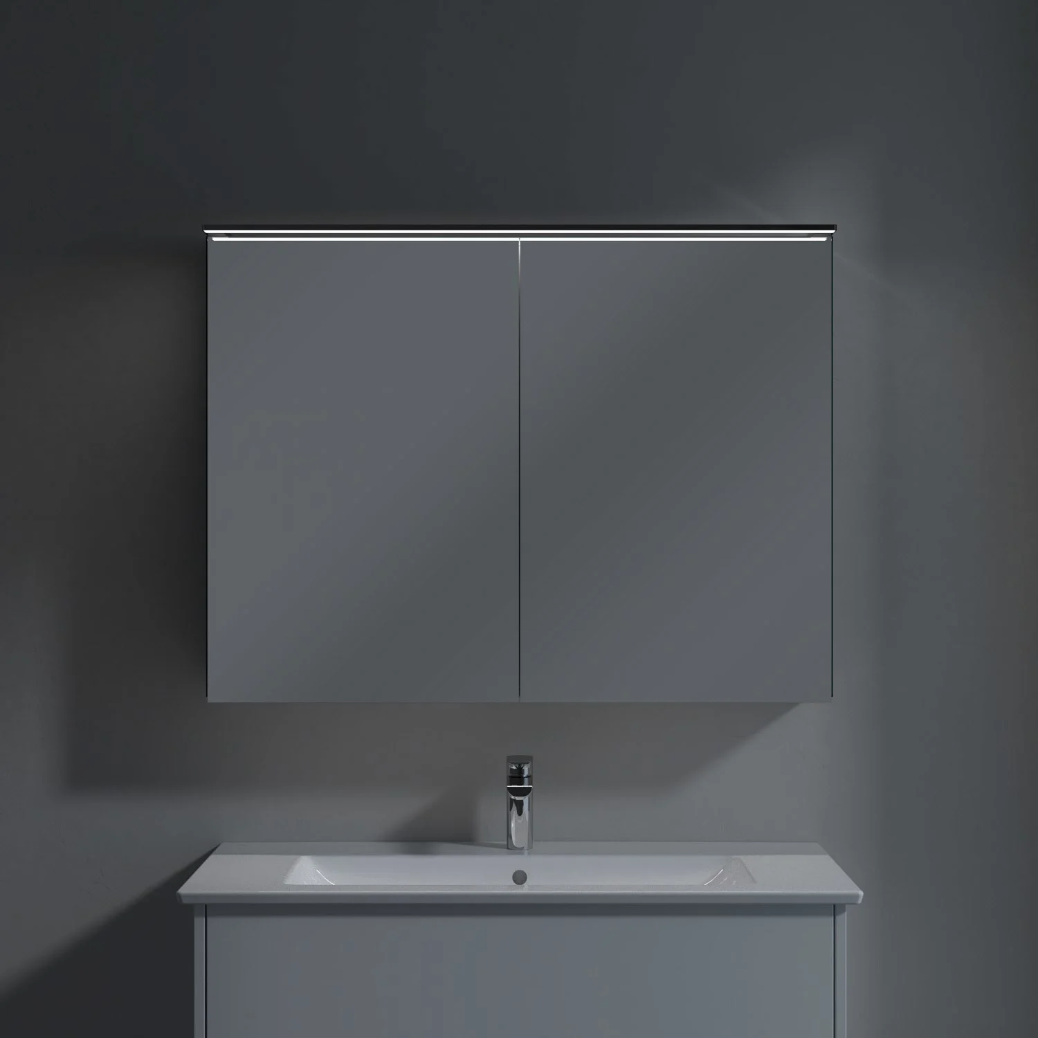 Villeroy & Boch Finero Waschtischunterschrank 100 cm mit Waschtisch und Spiegelschrank, 2 Auszüge Bild 8