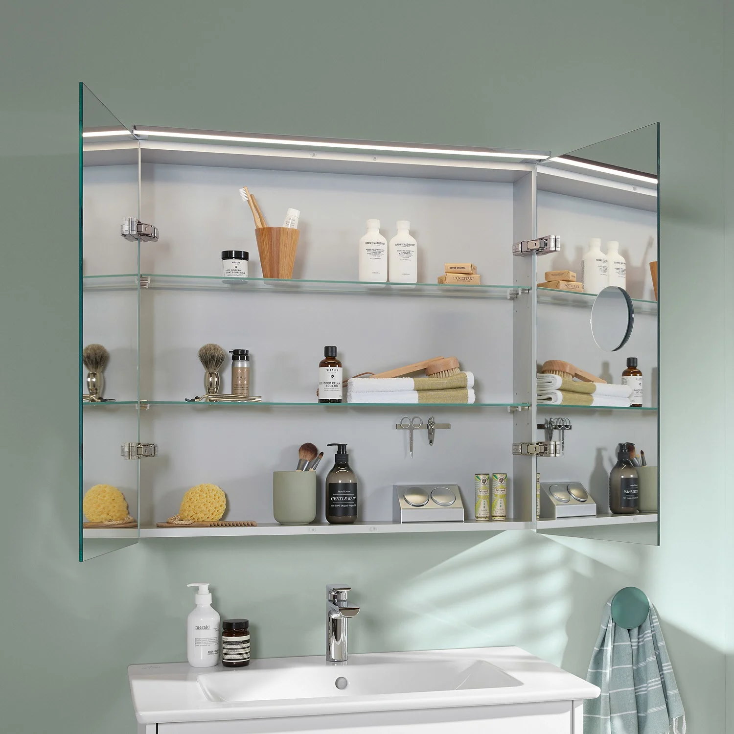 Villeroy & Boch Finero Waschtischunterschrank 80 cm mit Waschtisch und Spiegelschrank, 2 Auszüge Bild 11
