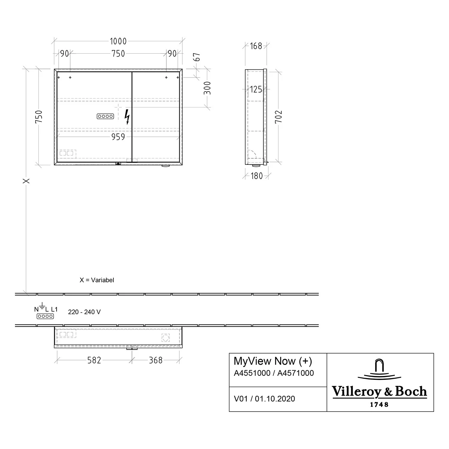 Villeroy & Boch My View Now Vorbau-Spiegelschrank 100 cm, 2 Türen, Smart Home fähig Bild 5