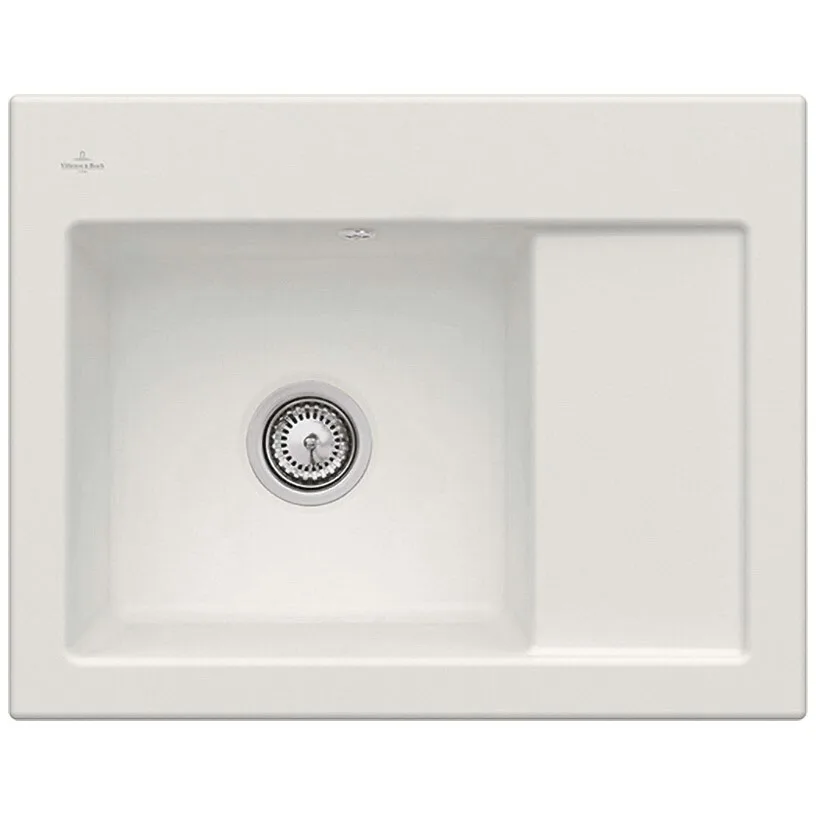 Biały zlewozmywak wpuszczany widok z góry, Villeroy & Boch