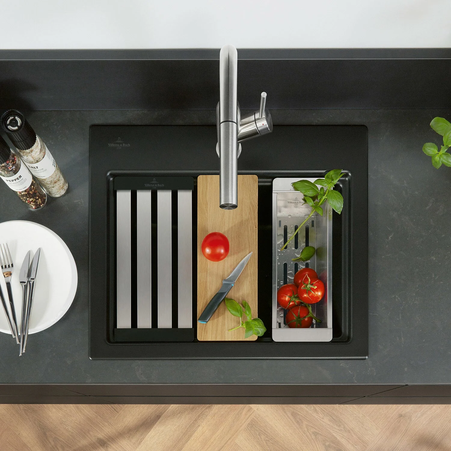 Villeroy & Boch Subway Style 60 S Einbauspüle, Ablaufgarnitur mit Handbetätigung, inkl. Abtropfgitter Bild 3