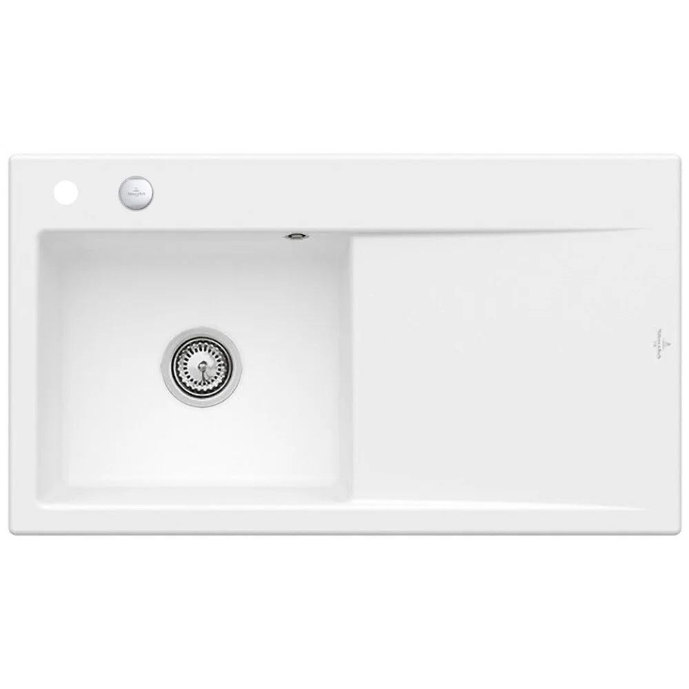 Villeroy & Boch Subway Style 50 Einbauspüle, Ablaufgarnitur mit Excenterbetätigung, Becken links