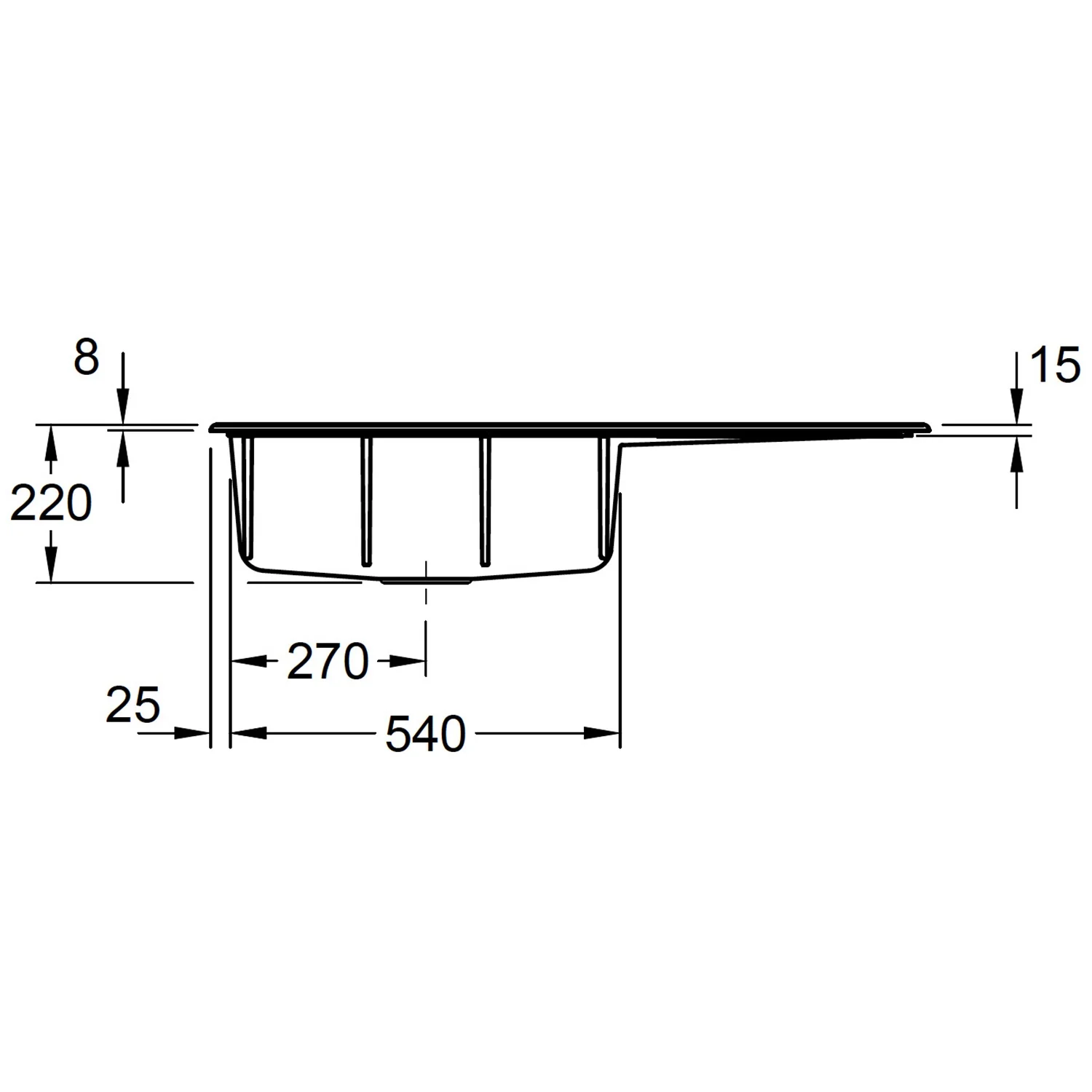 Villeroy & Boch Subway Style 60 Einbauspüle, Ablaufgarnitur mit Handbetätigung, Becken links Bild 6