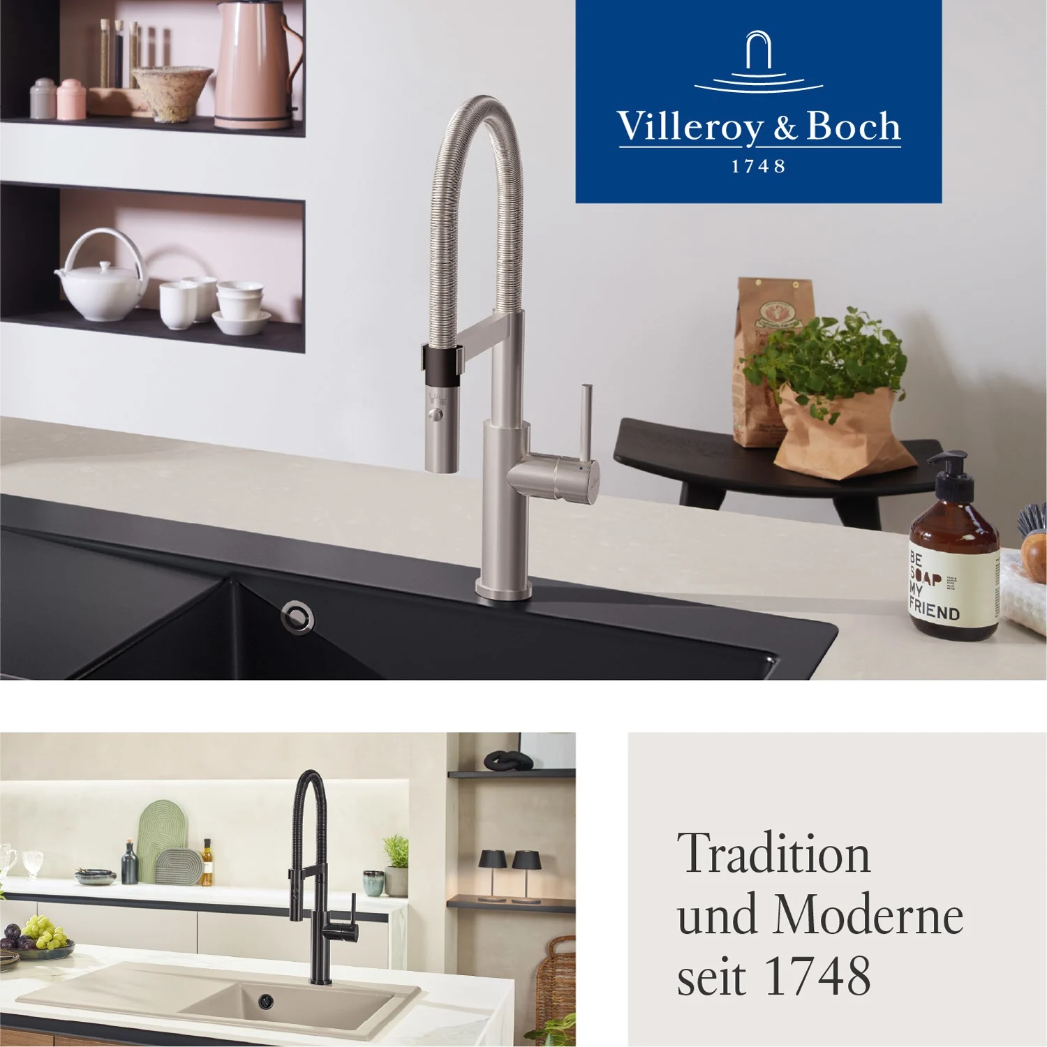 Nowoczesna bateria kuchenna w stylowej kuchni, Villeroy & Boch