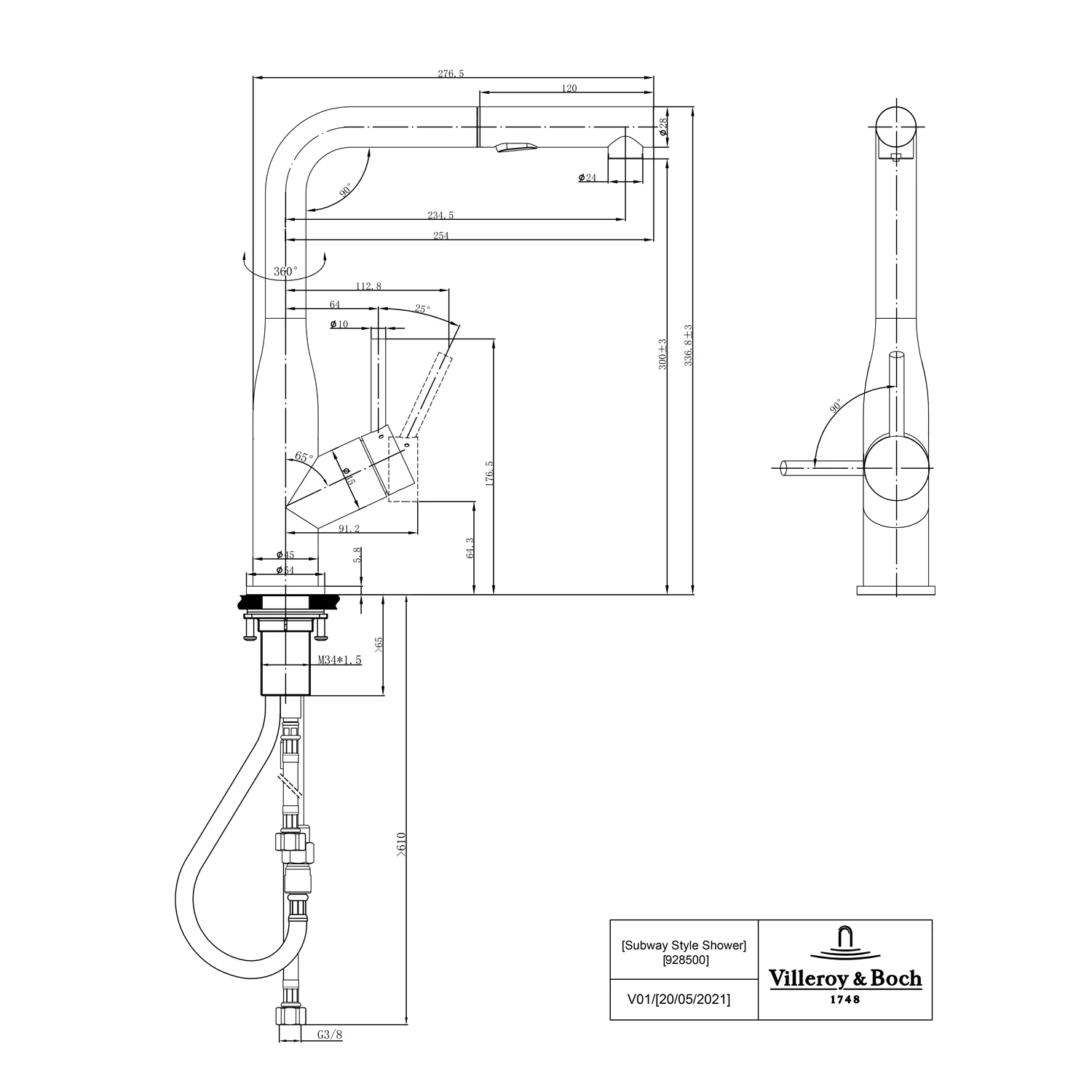 Villeroy & Boch Subway Style Shower Einhebel-Küchenarmatur Bild 5