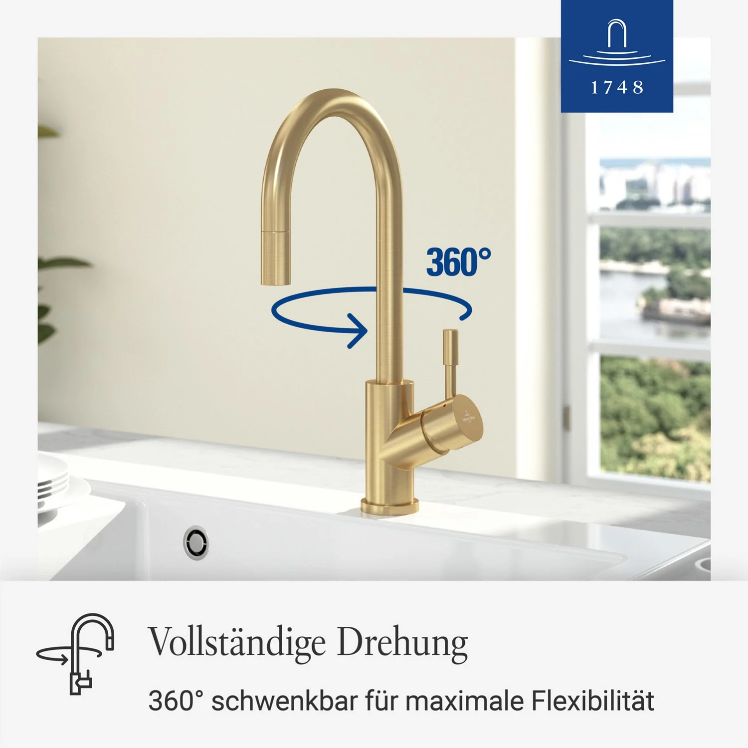 Villeroy & Boch Umbrella Flex Einhebel-Küchenarmatur mit Schlauchbrause Bild 5