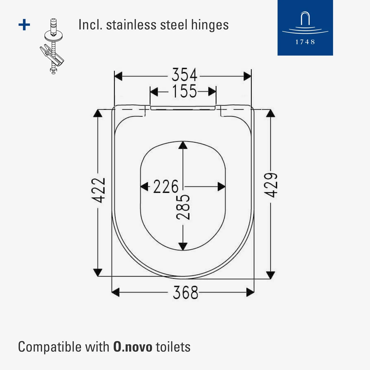 Villeroy & Boch O.novo WC-Sitz mit Soft-Closing-Funktion Bild 7
