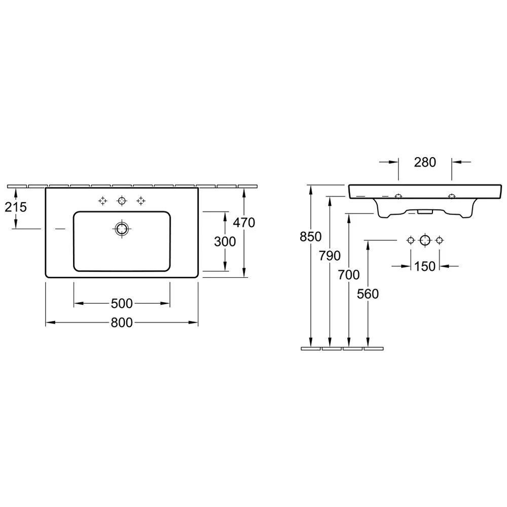 Villeroy & Boch Subway 2.0 Schrankwaschtisch 80 cm Bild 5