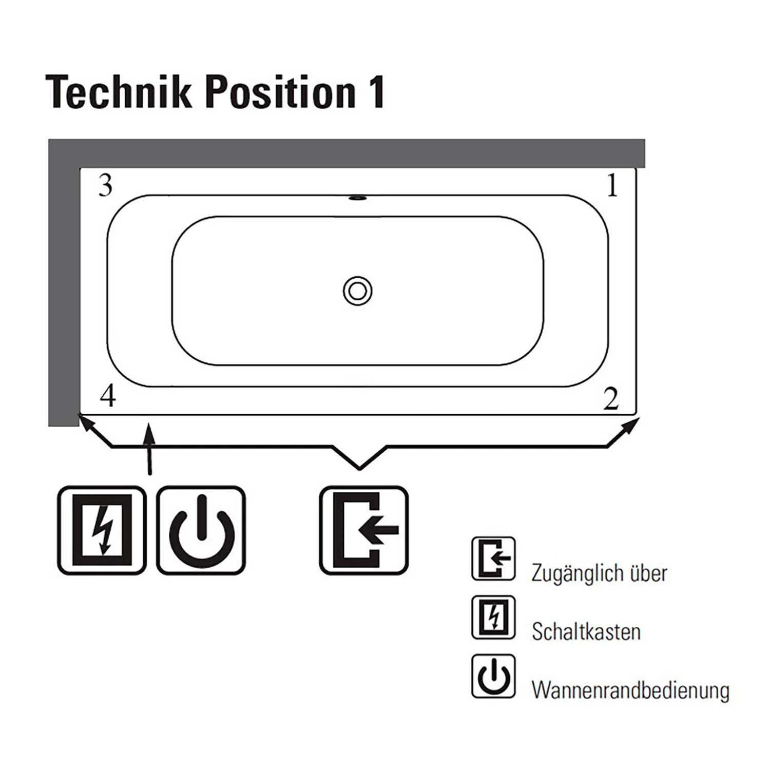 Rysunek techniczny wanny pozycja 1, Villeroy & Boch