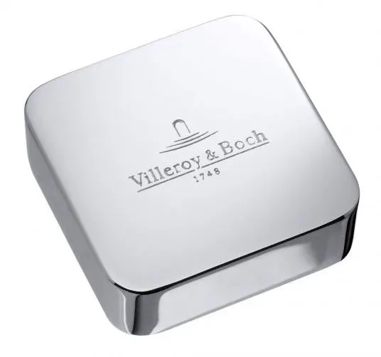 Kwadratowa pokrywa chromowana widok z przodu, Villeroy & Boch