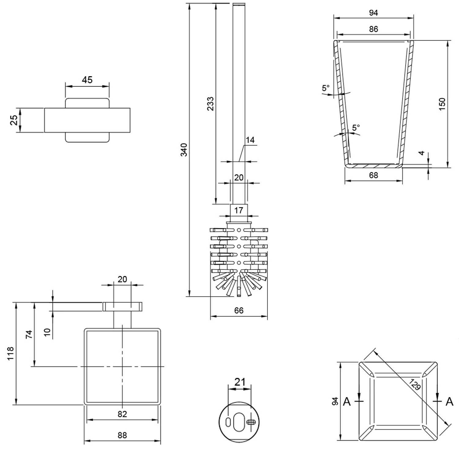 Villeroy & Boch Elements - Striking Toilettenbürstengarnitur Bild 2