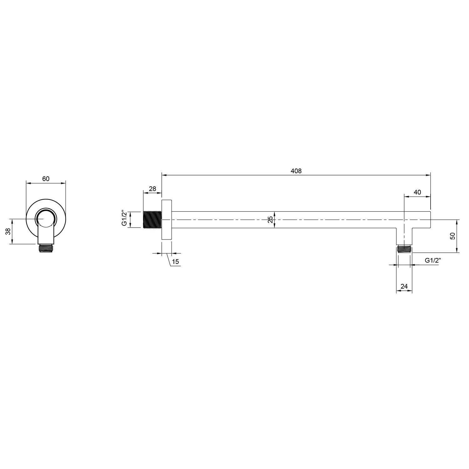 Villeroy & Boch Universal Showers Regenbrausearm rund Bild 4