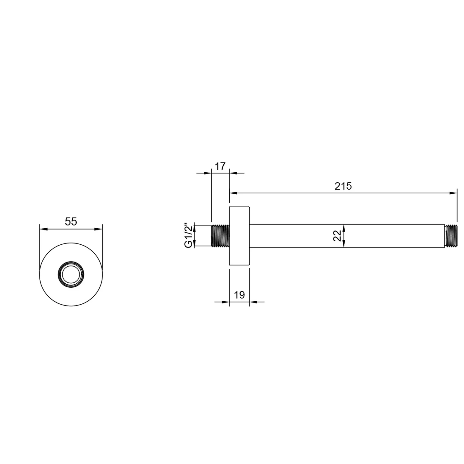 Villeroy & Boch Universal Showers Regenbrausearm rund Bild 2